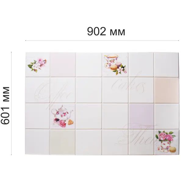 Листовая панель ПВХ GRACE Плитка чайная 902x601x0.5 мм 0.54 м2 - изображение 6
