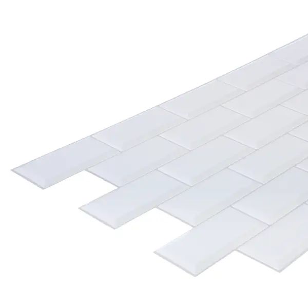 Листовая панель ПВХ GRACE 966x484x3 мм Плитка белая 0.47 м2 - изображение 2