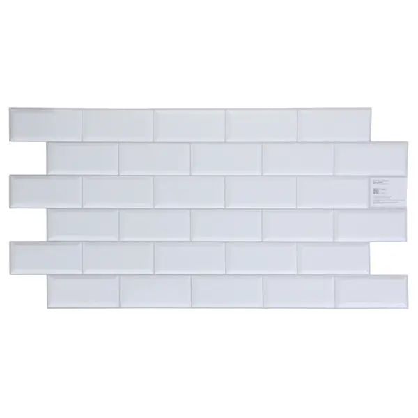 Листовая панель ПВХ GRACE 966x484x3 мм Плитка белая 0.47 м2 - изображение 3