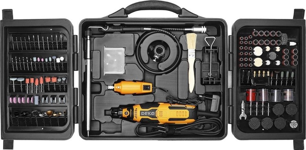 Граверы сетевые DEKO DKRT150W и DKRT200W в кейсе + набор аксессуаров 237 шт. 083-1068 - изображение 3