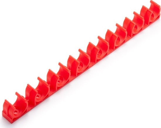 Гребенка из клипс для сантехнических труб FEDAST GR8KL20-R для монт. пистолетов 20 мм, красный, 8 мест 10 шт