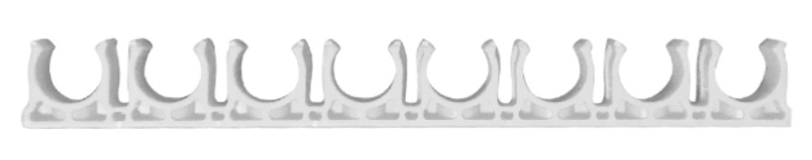 Гребенка из клипс для сантехнических труб FEDAST GR8KL20-W для монт. пистолетов 20 мм, белый, 8 мест 10 шт