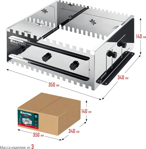 Гребенка KRAFTOOL BUNKER-4 08081 зуб полукруг 10х20 мм, раздвижная для плитки, нерж 08081 - изображение 4