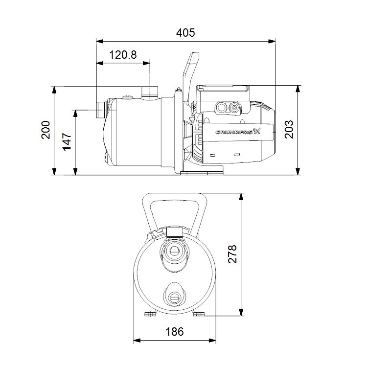 Самовсасывающий насос Grundfos JP 4-47 - изображение 2