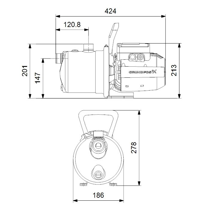 Самовсасывающий насос Grundfos JP 5-48 - изображение 3