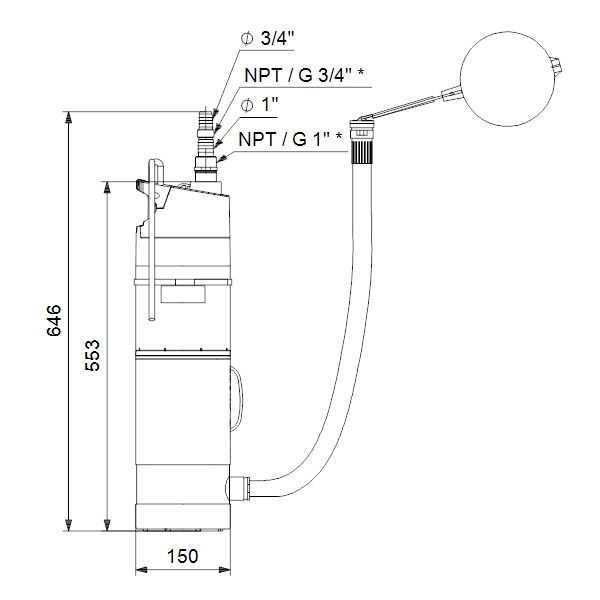 Погружной насос для колодцев Grundfos SBA 3-45 AW - изображение 2