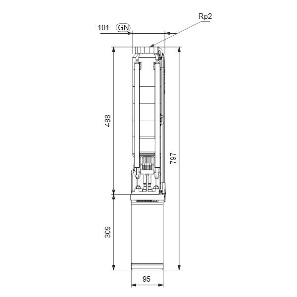 Насос скважинный Grundfos SP 9-5 3x400В - изображение 2