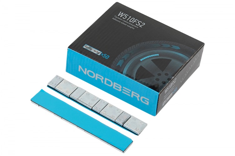 Грузики балансировочные NORDBERG W510FS2 самоклеящиеся (4х5+4х10 г),  50 лент W510FS2