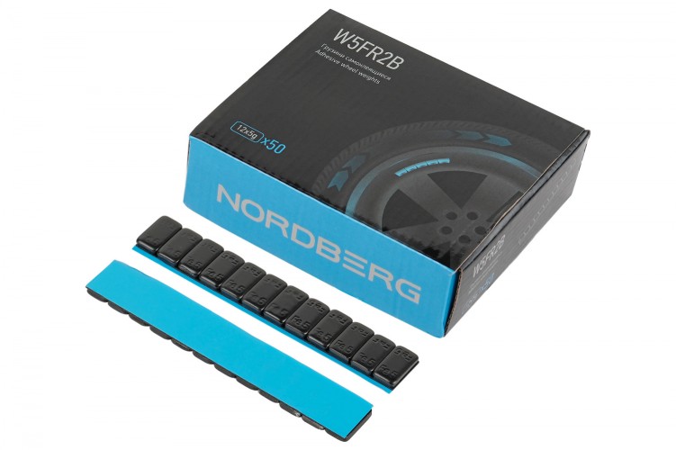 Грузики балансировочные NORDBERG W5FR2B самоклеящиеся (12х5 г),  50 лент W5FR2B