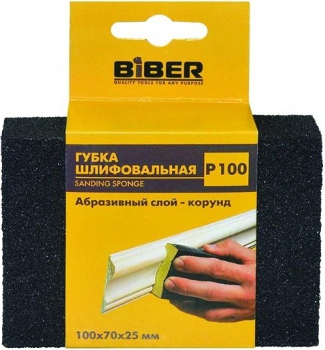 Губка шлифовальная Biber 70675 4-сторонняя р150 100х70х25 Тов-149933