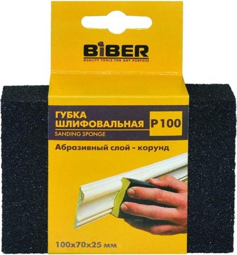 Губка шлифовальная Biber 70671 р60 100х70х25 тов-149931