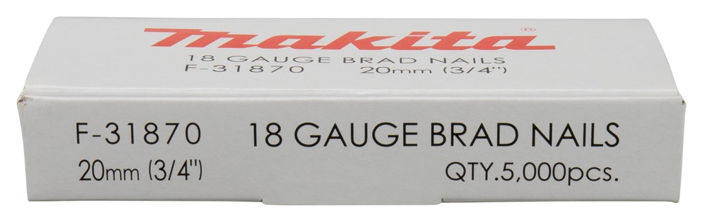 Гвоздь MAKITA F-31870 (оцинкованный) 18GA длина 20 мм, 5000 шт. - изображение 2
