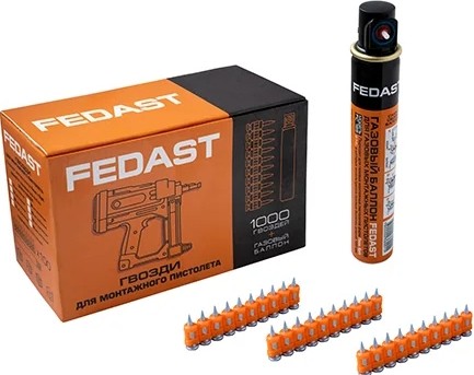 Гвоздь монтажный FEDAST 3.0 х 25 мм (уп.1000 шт.+ баллон) с кованым наконечником fd3025mgbpfc - изображение 2