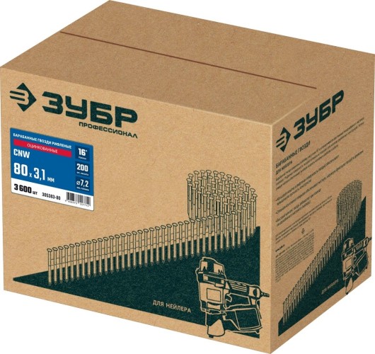 Гвоздь строительный ЗУБР 305383-80 CNW 80х3.1 мм, 3600 шт. - изображение 5