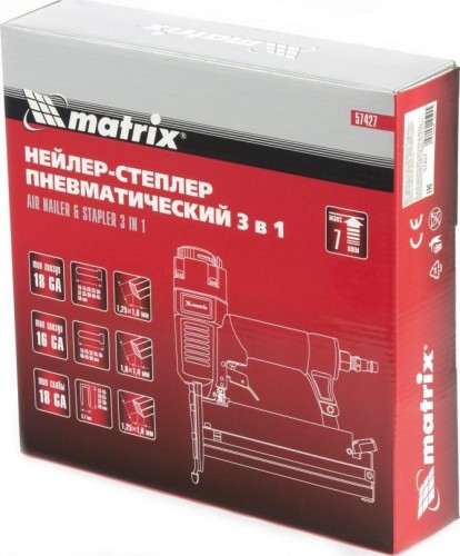 Гвоздезабивной пистолет пневматический MATRIX 10-50 мм нейлер-степлер  57427 - изображение 3