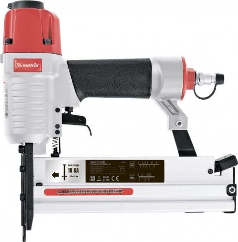 Гвоздезабивной пистолет пневматический MATRIX 10-50 мм  нейлер-степлер  57428