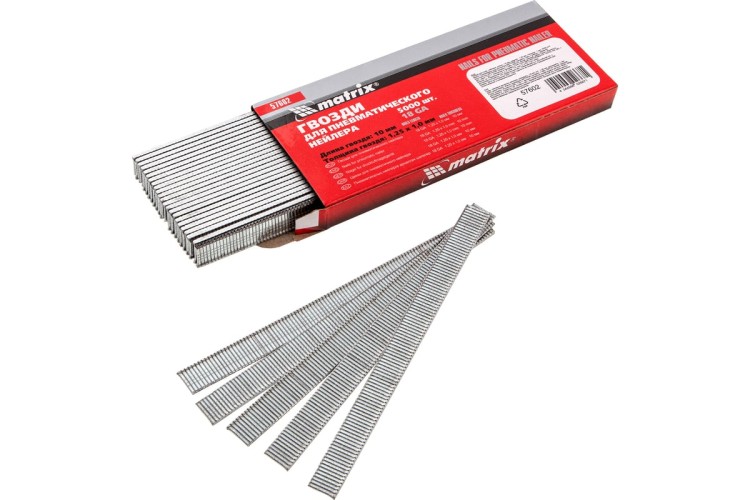 Гвозди для скобозабивателя MATRIX 57602 пнев. нейлера, длина 10 мм, 5000 шт. - изображение 4