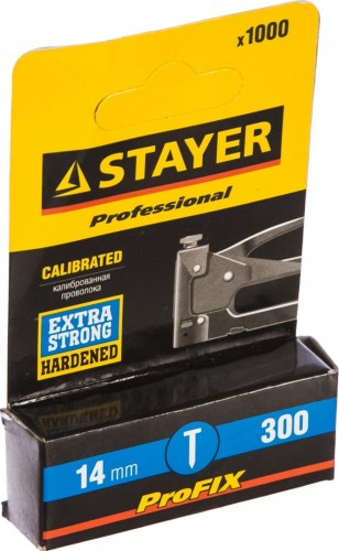 Гвозди для скобозабивателя STAYER ProFIX тип 300, 14 мм, особотвердые, 1000 шт, professiona 31614-14
