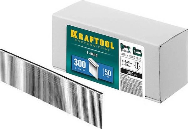 Гвозди KRAFTOOL тип 300 50 мм для нейлера 5000 шт 31785-50
