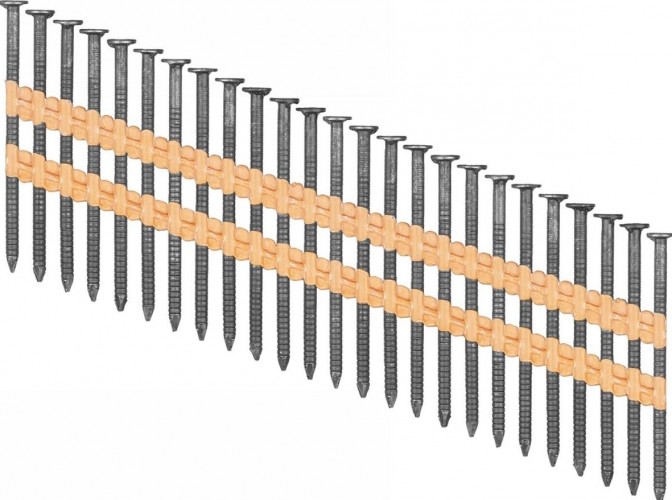 Гвозди ЗУБР рифленые РГР-21, 2000 шт., 90 мм, 21°, реечные 305392-90