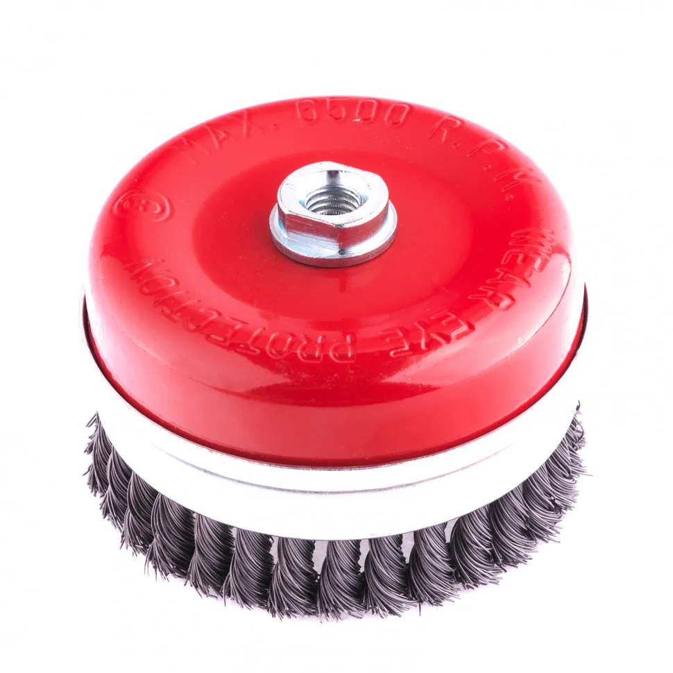 Щетка для УШМ Heavy Duty, 125 мм, М14, чашка, крученая проволока 0.5 мм Matrix - изображение 3