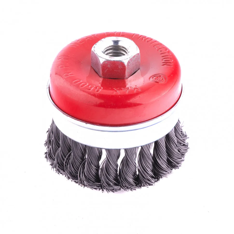 Щетка для УШМ Heavy Duty, 80 мм, М14, чашка, крученая проволока 0.5 мм Matrix - изображение 3