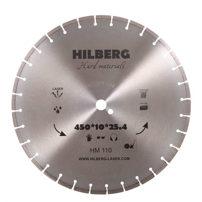 Диск алмазный Hilberg Hard Materials Лазер d 450 мм