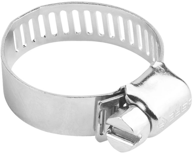 Хомут червячный из нержавеющей стали ЗУБР НХ-8П 13-26 мм, с просечной лентой 200 шт 37811-13-26-200