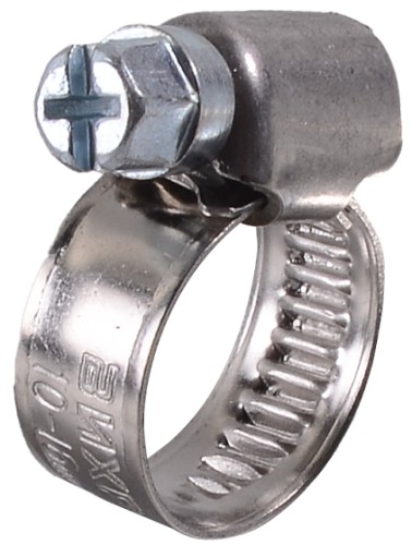 Хомут червячный ВИХРЬ 10 - 16 шириной 9 мм (уп.50 шт.) оцинкованный 73/9/1/20