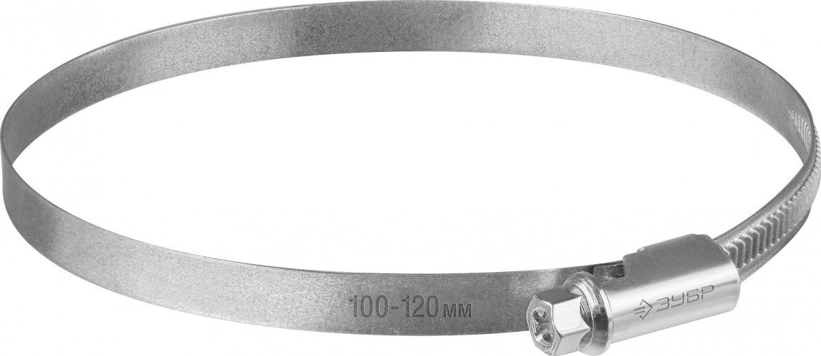 Хомут червячный ЗУБР X-9H 100-120 мм ширина 9 мм, цинк, 25 шт 37807-120