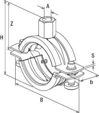 Хомут FISCHER  40 - 46 (1 1/4") для монтажа труб двухболтовый FRS А4 560597 560597 - изображение 3