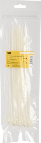 Хомут пластиковый IEK 2.5х250 нейлон бел. (уп. 100шт) UHH31-D025-250-100 - изображение 2