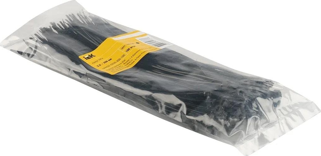 Хомут пластиковый IEK 3.6х200 нейлон черн. (уп. 100шт) UHH32-D036-200-100 - изображение 4