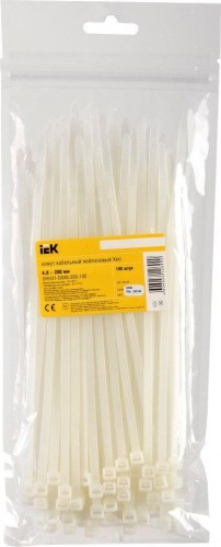 Хомут пластиковый IEK 4.8х200 нейлон бел. (уп. 100шт) UHH31-D048-200-100 - изображение 2