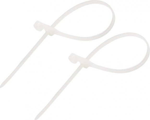 Хомут пластиковый под винт REXANT 200x4,3 мм, белый упаковка 100 шт. 07-0204