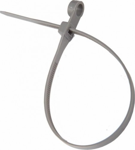 Хомут пластиковый под винт REXANT 100x3,6 мм, серый упаковка 100 шт. 07-0104-3