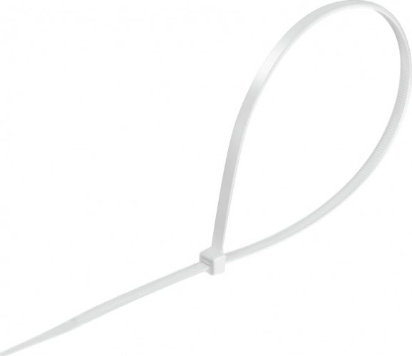 Хомут пластиковый Сибин ХС-Б 3.6х250 мм, 100 шт, нейлоновые. белые 3786-36-250