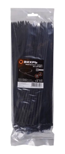 Хомут пластиковый ВИХРЬ 4,8 х 300 (уп.100 шт.) черный 73/9/1/32 - изображение 3