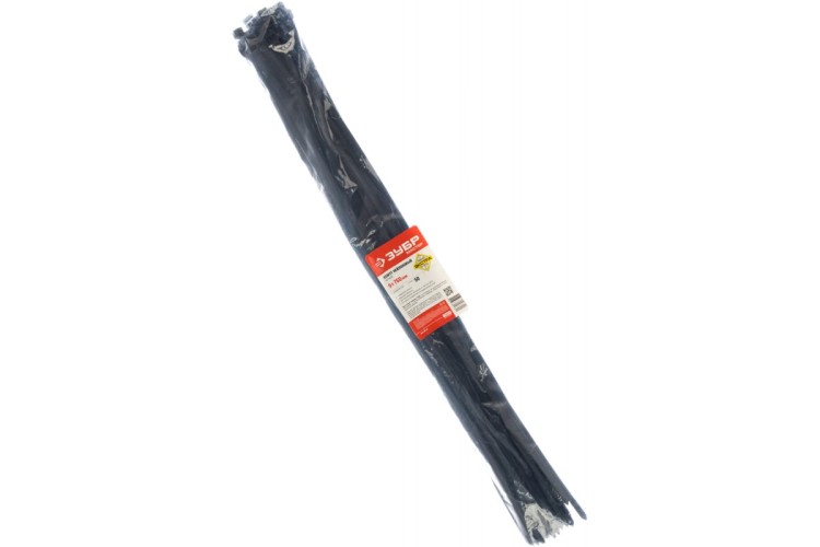 Хомут пластиковый ЗУБР ПРОФЕССИОНАЛ черные кс-ч1, 9x760 мм, 50 шт, нейлоновые, 309030-90-760 - изображение 2