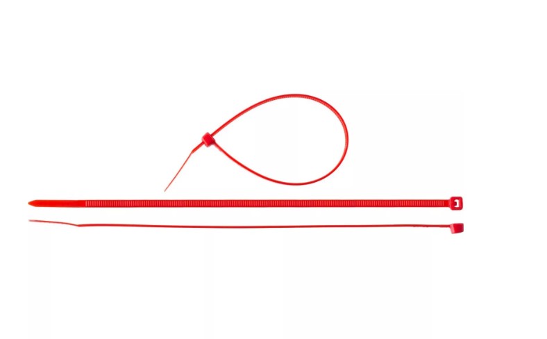 Хомут пластиковый ЗУБР ПРОФЕССИОНАЛ красные кс-к1, 3.6x200 мм, 100 шт, нейлоновые, 309040-36-200