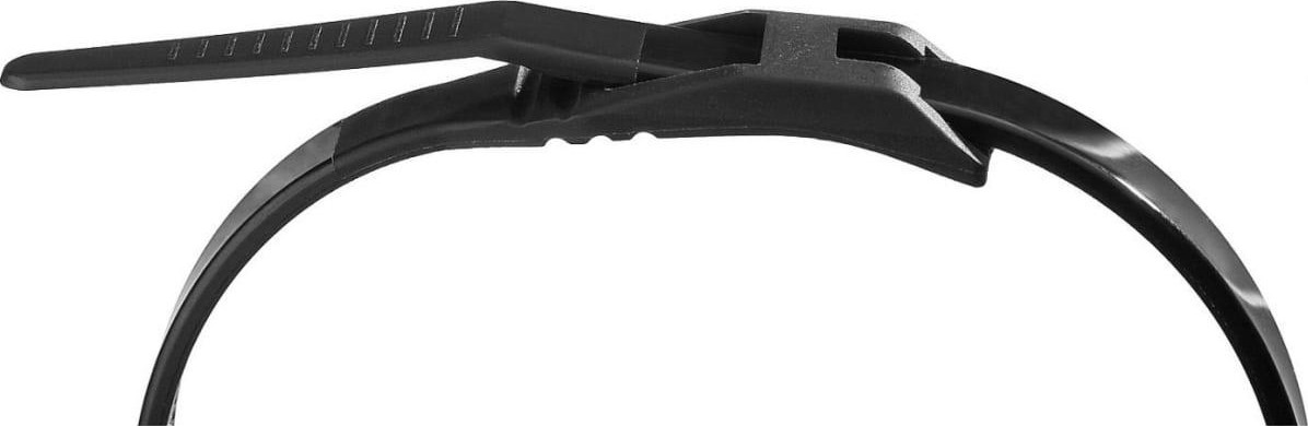 Хомут пластиковый ЗУБР ПРОФЕССИОНАЛ черные кобра, с плоским замком, 4.6х205 мм, 25 шт, 30935-46-205 - изображение 2