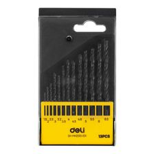 Набор сверл по металлу hss DELI DH-MHZ013-ED1 (1,5-6,5мм, 13 шт) пластиковый кейс 112191 - изображение 4