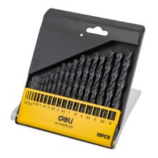 Набор сверл по металлу hss DELI DH-MHZ019-ED1 (1-10мм, 19 шт) пластиковый кейс 112192 - изображение 5