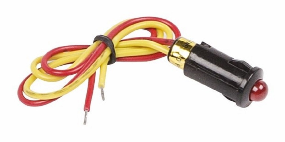 Индикатор REXANT 36-4710 (уп. 10 штук ) Ø8 12В с проводом красный LED (WL-04) 36-4710