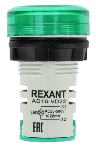 Индикатор значения напряжения REXANT 36-5001 зеленый VD22 70-500 В (уп. 10 штук ) - изображение 3