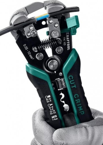 Инструмент для снятия изоляции KRAFTOOL ТК-10 автоматический многофункциональный, 0.05-10 мм2 22639 - изображение 4