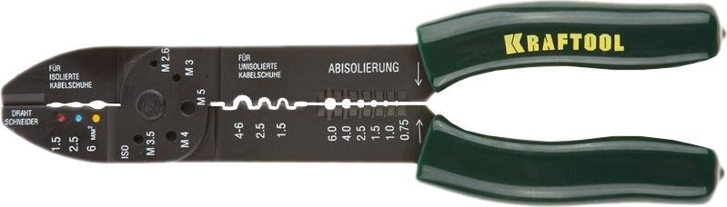 Инструмент для снятия изоляции KRAFTOOL МК-7 многофункциональный, 0.75-6 мм2 22661