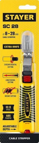 Инструмент для снятия изоляции STAYER SC-28 стриппер кабелей, 8-28 мм, 2-45303_z01 - изображение 4