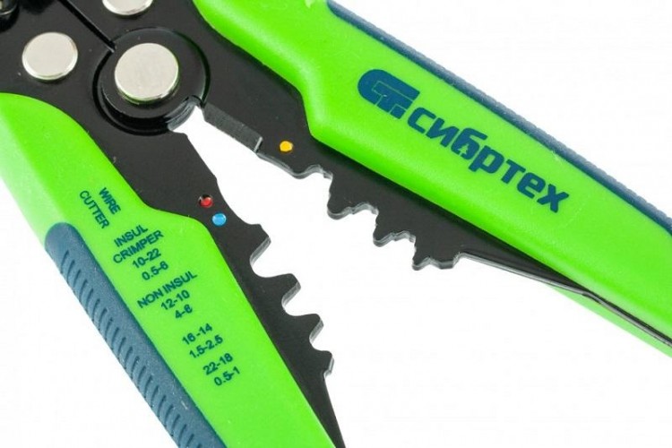 Инструмент для снятия изоляции СИБРТЕХ  щипцы зачистки электропроводов, функция обрезания проводов// 17734 - изображение 3