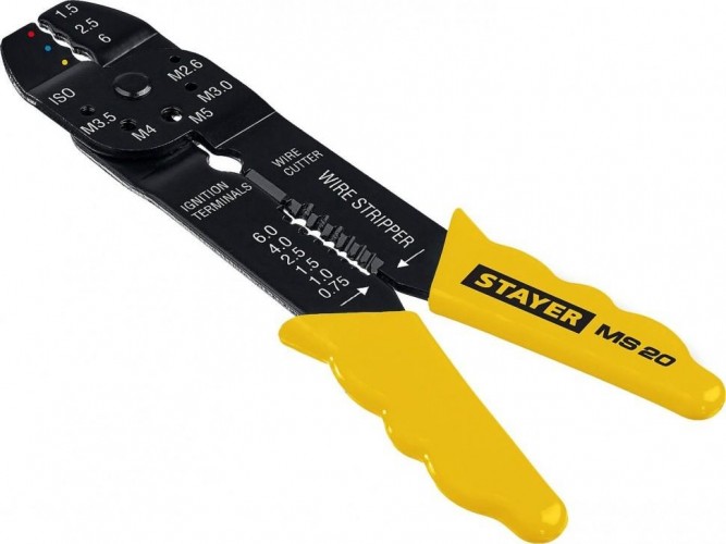 Инструмент для снятия изоляции STAYER MS-20 стриппер многофункциональный, 0.75-6 мм2, 2265-21_z01